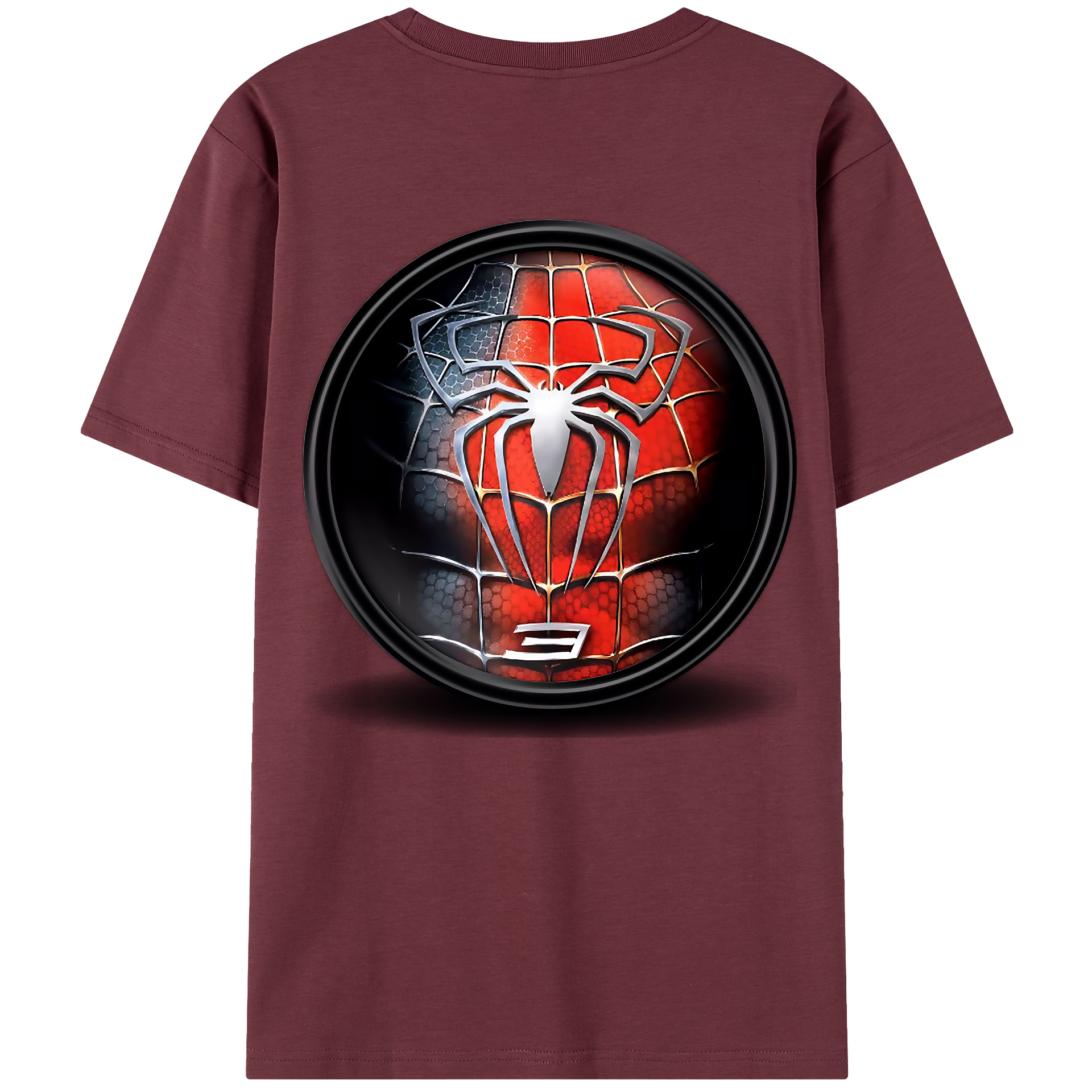 （画像用） Spider Man スパイダーマン 綿100％半袖Tシャツ（背面プリント）